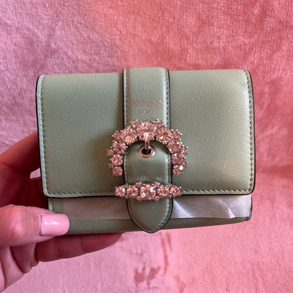 Jimmy choo Cheri mint green compact wallet - Picture 2 of 13